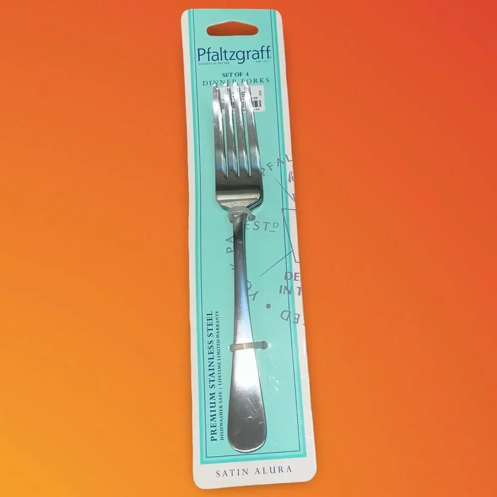Pfaltzgraff Satin Alura Premium Stainless Steel Dinner Forks Set of 4 5322469